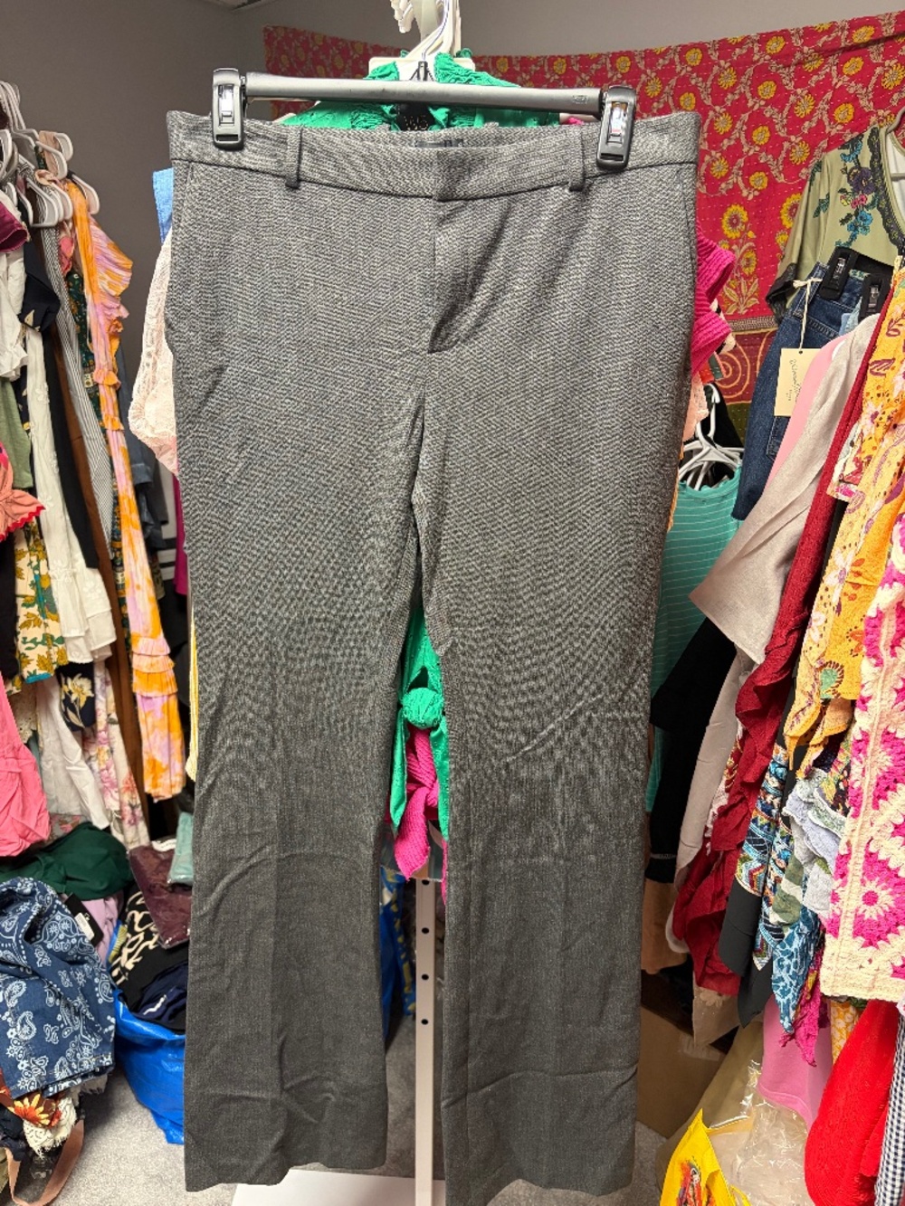 Joseph Dark Grey Herringbone Straight leg trouser
